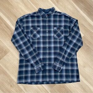 Kuhl Men's Navy and Gray Plaid Button-Down Shirt